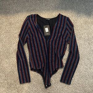 Fashion Nova Multicolor Striped Bodysuit